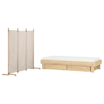 GLAMBERGET Set camera da letto 2 pezzi - pino/Katorp beige 80-160x200 cm