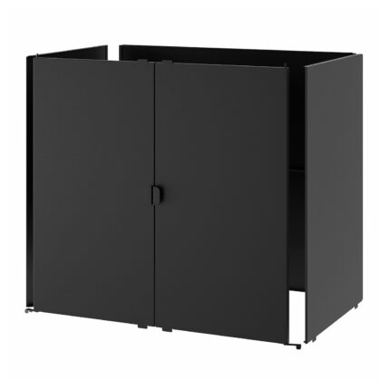GRILLSKÄR Anta/montanti/pannello di fondo - nero/inox da esterno 86x61 cm