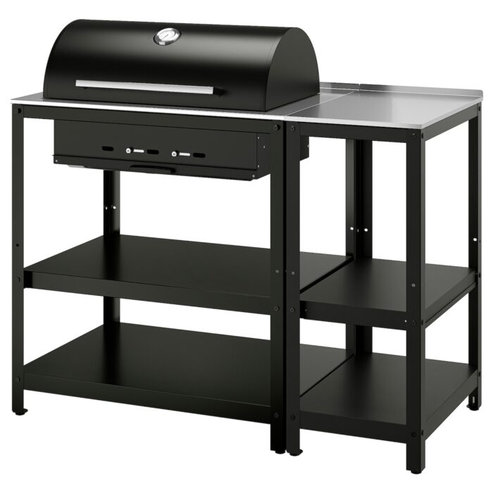 GRILLSKÄR Barbecue a carbonella/isola cucina - inox/da esterno 125x61 cm