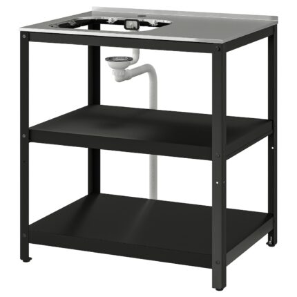 GRILLSKÄR Elemento per lavello - nero/inox da esterno 86x61 cm