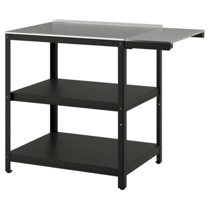 GRILLSKÄR Isola cucina con tavolino - inox/da esterno 93/116x61 cm