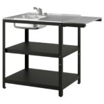 GRILLSKÄR Mobile per lavello con tavolino - inox/da esterno 93/116x61 cm