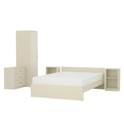 GURSKEN Set camera da letto 5 pezzi - beige chiaro 140x200 cm