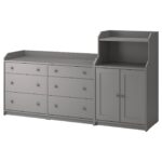 HAUGA Combinazione di mobili - grigio 208x116 cm