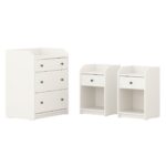 HAUGA Set camera da letto 3 pezzi - bianco