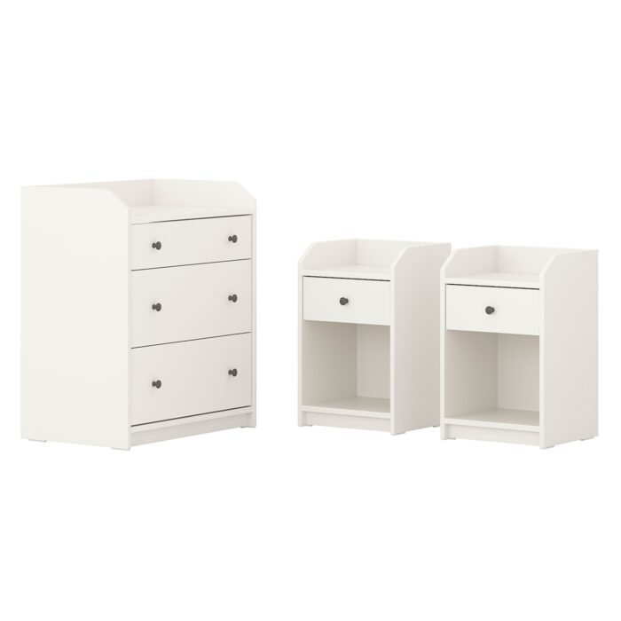 HAUGA Set camera da letto 3 pezzi - bianco