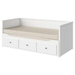 HEMNES Letto divano/3 cassetti/2 materassi - bianco/Vannareid extra rigido 80x200 cm