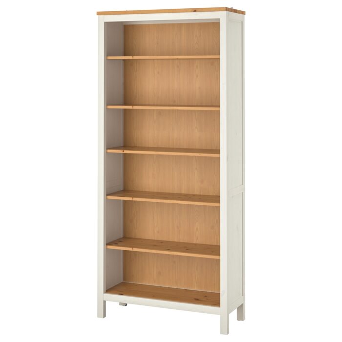 HEMNES Libreria - mordente bianco/marrone chiaro 90x197 cm