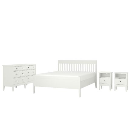 IDANÄS Set camera da letto 4 pezzi - bianco 160x200 cm