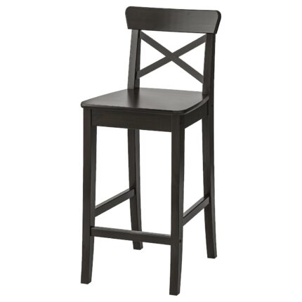INGOLF Sgabello bar con schienale - marrone-nero 63 cm