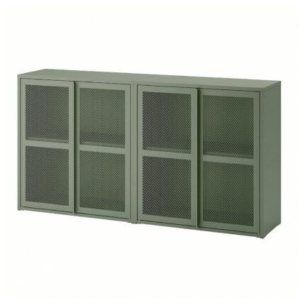 IVAR Mobile con ante - grigio-verde rete 160x30x83 cm