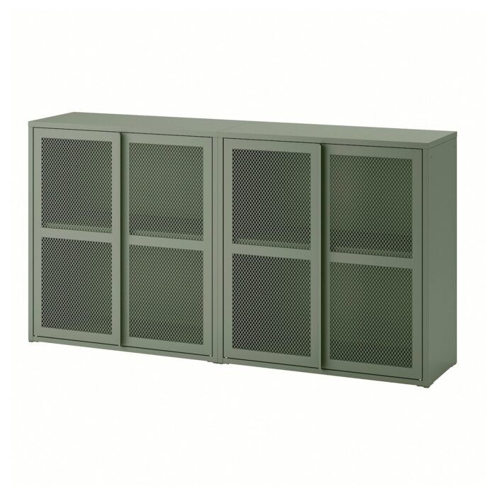 IVAR Mobile con ante - grigio-verde rete 160x30x83 cm