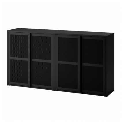 IVAR Mobile con ante - nero rete 160x30x83 cm