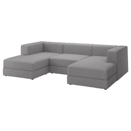 JÄTTEBO Divano 3,5 posti con chaise-longue - braccioli/Tonerud grigio