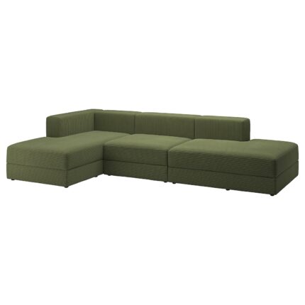 JÄTTEBO Divano 3,5 posti con chaise-longue - Samsala giallo scuro-verde