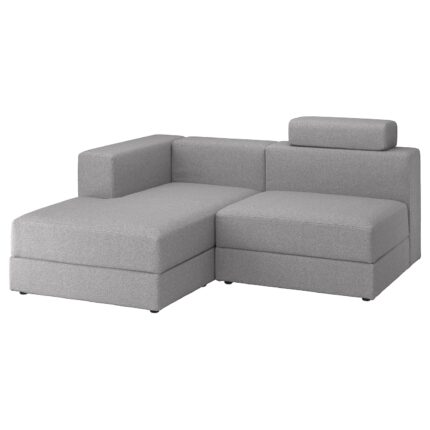 JÄTTEBO Divano comp 2,5 posti/chaise-longue - sinistro con poggiatesta/Tonerud grigio