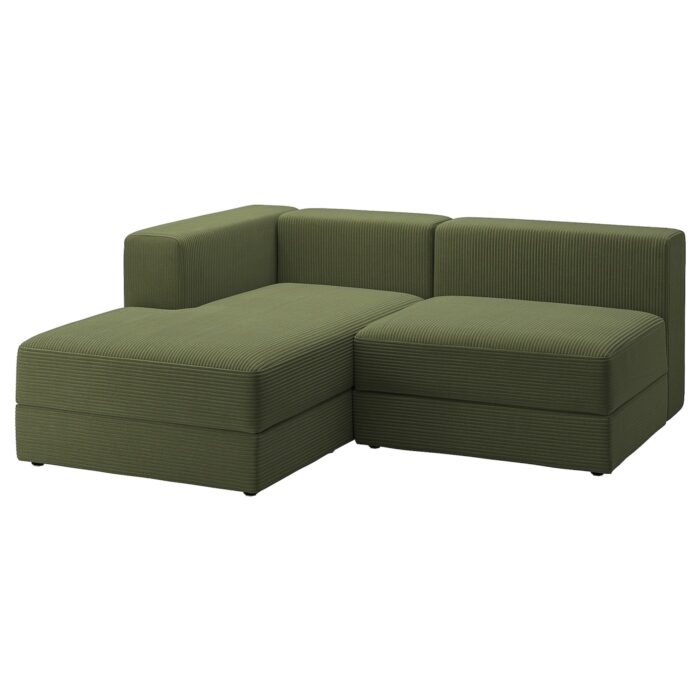 JÄTTEBO Divano comp 2,5 posti/chaise-longue - sinistro/Samsala giallo scuro-verde