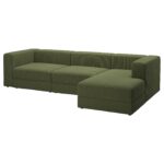 JÄTTEBO Divano comp 4 posti/chaise-longue - destro/Samsala giallo scuro-verde