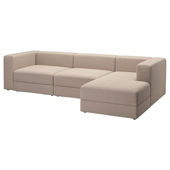 JÄTTEBO Divano comp 4 posti/chaise-longue - destro/Samsala grigio-beige