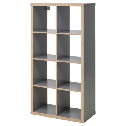 KALLAX Scaffale - grigio/effetto legno 77x147 cm