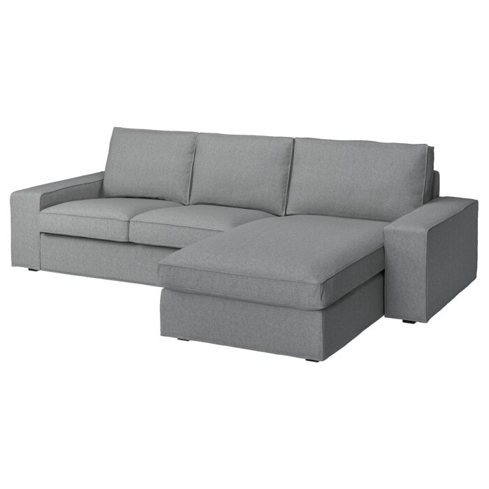 KIVIK Divano a 3 posti con chaise-longue - Tibbleby beige/grigio