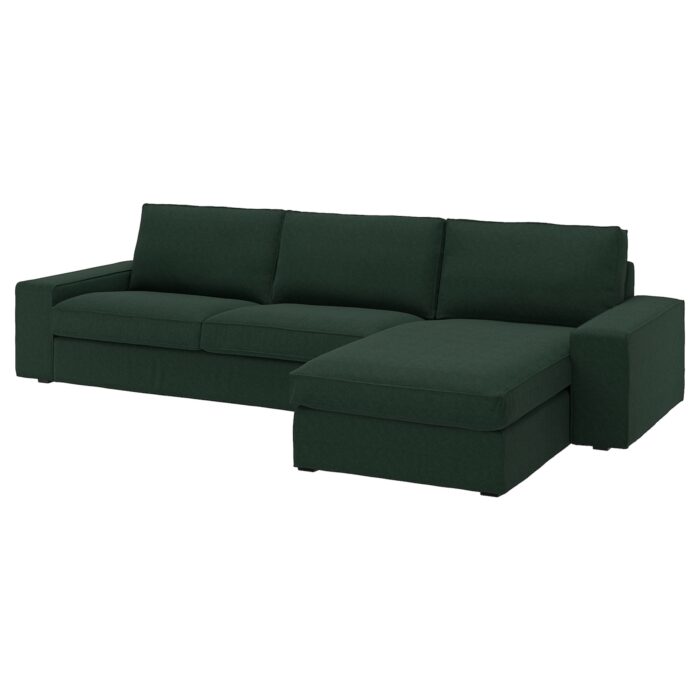 KIVIK Divano a 4 posti con chaise-longue - Tallmyra verde scuro