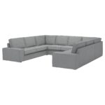 KIVIK Divano a U a 6 posti - Tibbleby beige/grigio