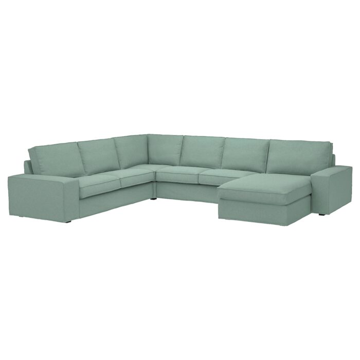 KIVIK Divano angol 5 posti/chaise-longue - Tallmyra verde chiaro