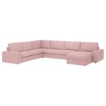 KIVIK Divano angol 6 posti/chaise-longue - Gunnared marrone chiaro-rosa