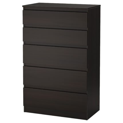 KULLEN Cassettiera con 5 cassetti - marrone-nero 70x112 cm