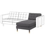 LANDSKRONA Chiase-longue, elemento supplem. - Gunnared grigio scuro/legno