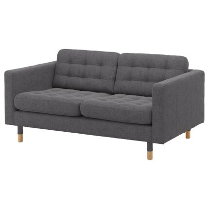 LANDSKRONA Divano a 2 posti - Gunnared grigio scuro/legno