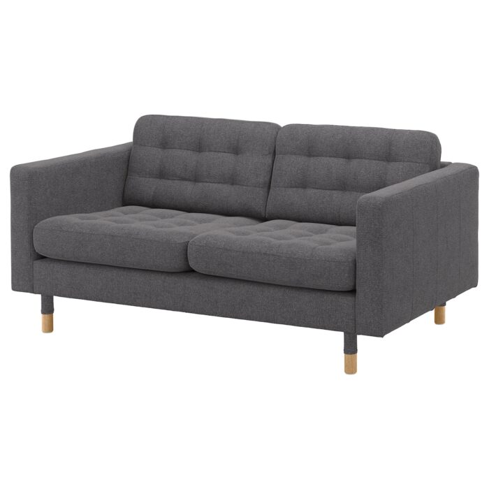LANDSKRONA Divano a 2 posti - Gunnared grigio scuro/legno