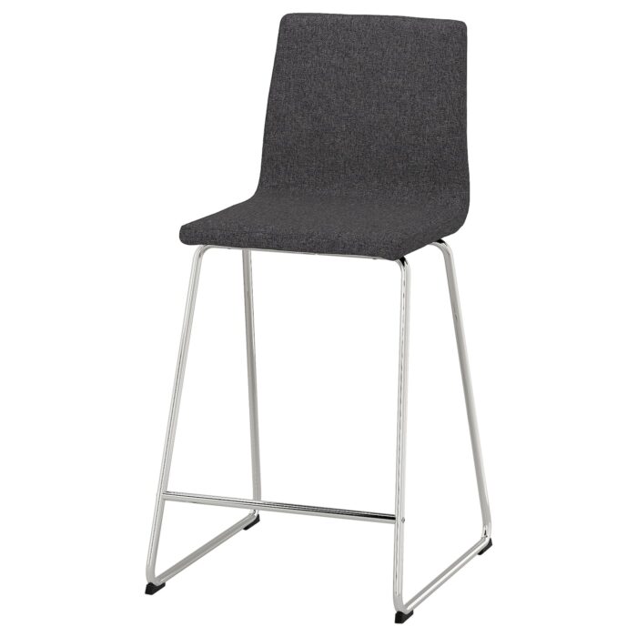 LILLÅNÄS Sgabello bar - cromato/Gunnared grigio scuro 63 cm