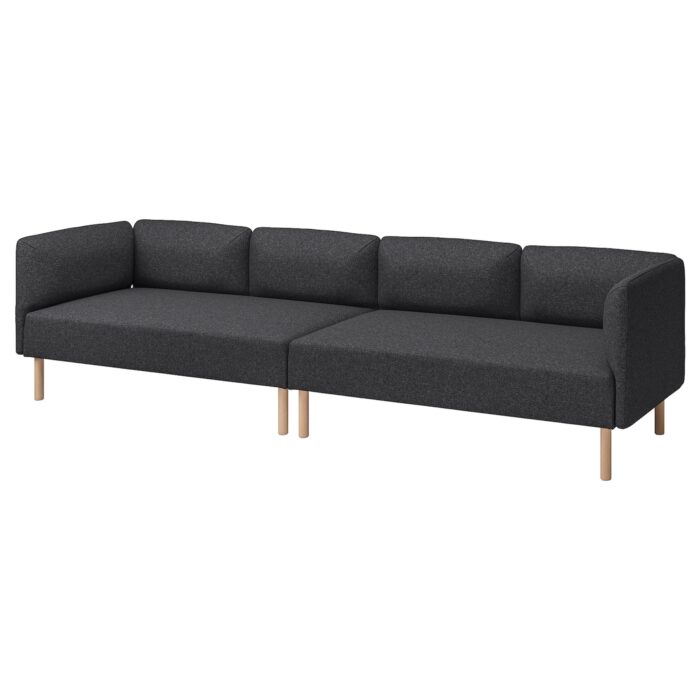 LILLEHEM Divano a 4 posti componibile - Gunnared/grigio scuro legno