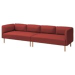LILLEHEM Divano a 4 posti componibile - Gunnared/marrone-rosso legno