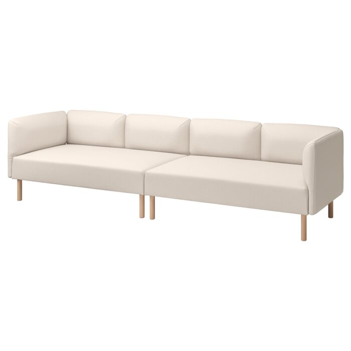 LILLEHEM Divano a 4 posti componibile - Vissle/beige legno