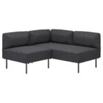 LILLEHEM Divano angolare 2 posti componibile - Gunnared grigio scuro/metallo