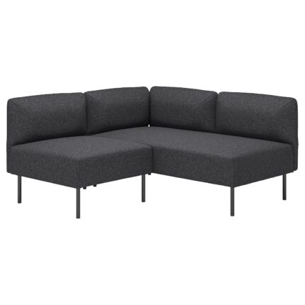 LILLEHEM Divano angolare 2 posti componibile - Gunnared grigio scuro/metallo