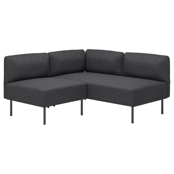 LILLEHEM Divano angolare 2 posti componibile - Gunnared grigio scuro/metallo