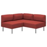 LILLEHEM Divano angolare 2 posti componibile - Gunnared/marrone-rosso metallo