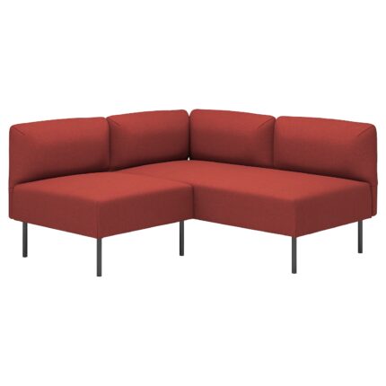 LILLEHEM Divano angolare 2 posti componibile - Gunnared/marrone-rosso metallo