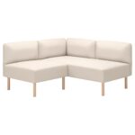 LILLEHEM Divano angolare 2 posti componibile - Vissle beige/legno