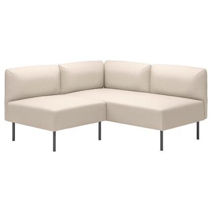 LILLEHEM Divano angolare 2 posti componibile - Vissle beige/metallo