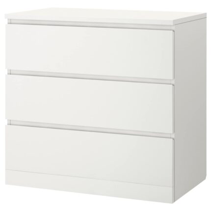 MALM Cassettiera con 3 cassetti - bianco 80x78 cm