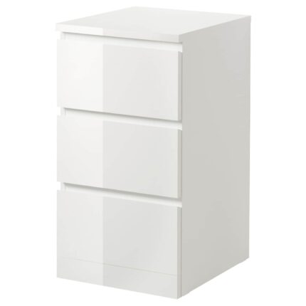 MALM Cassettiera con 3 cassetti - lucido bianco 40x78 cm