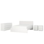 MALM Set camera da letto 4 pezzi - bianco 160x200 cm
