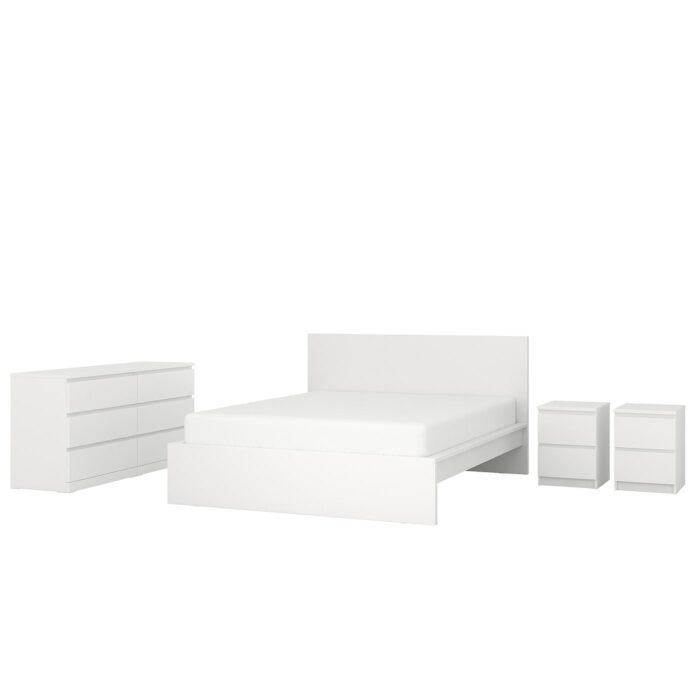 MALM Set camera da letto 4 pezzi - bianco 160x200 cm
