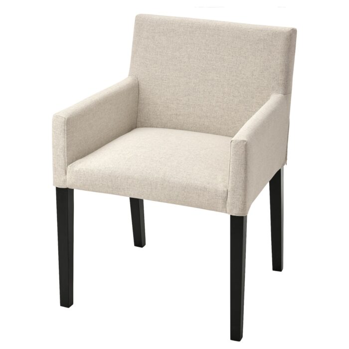 MÅRENÄS Sedia con braccioli - nero/Gunnared beige