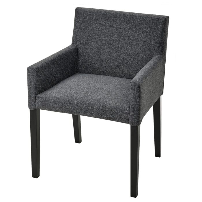 MÅRENÄS Sedia con braccioli - nero/Gunnared grigio scuro